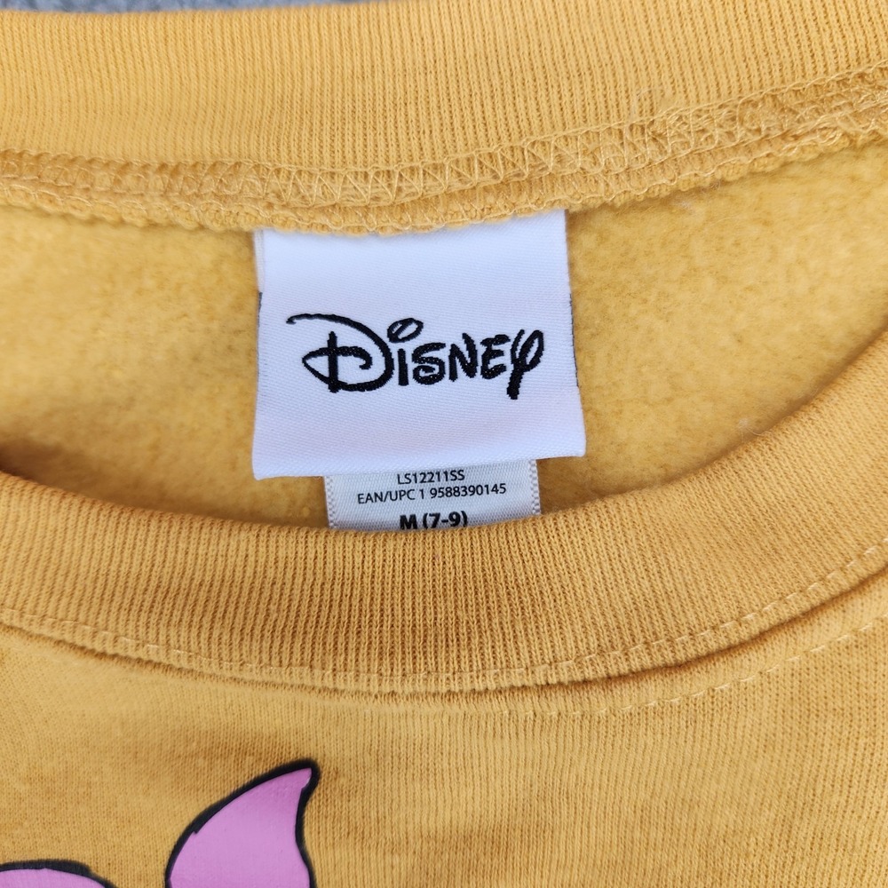 Disney Winnie The Pooh Crew Neck Sweatshirt Juniors M (7-9) Yellow Long Sleeve - Picture 6 of 8